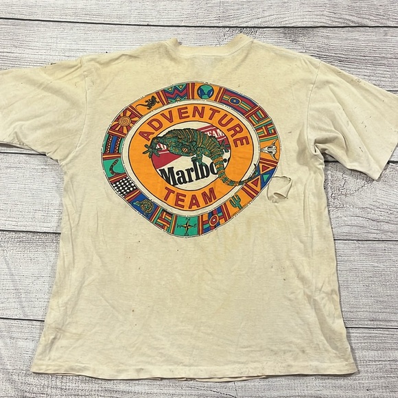 Vintage Marlboro Adventure Team Single Stitch USA Made Pocket Tshirt - Picture 1 of 12